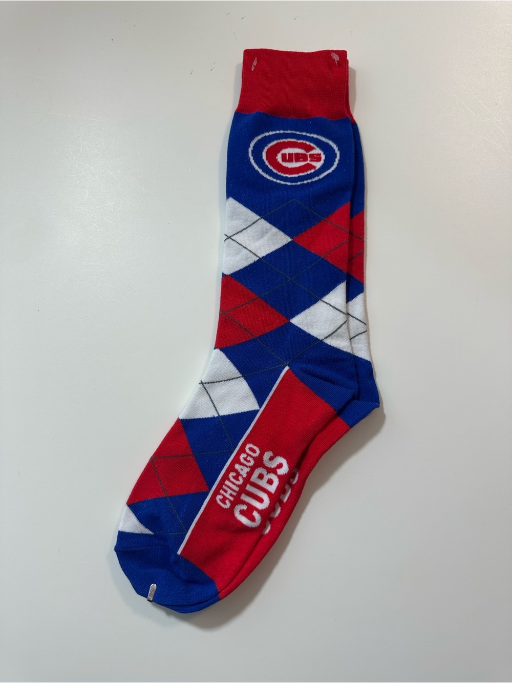 MLB Chicago Cubs Red & Blue Argyle Crew Socks